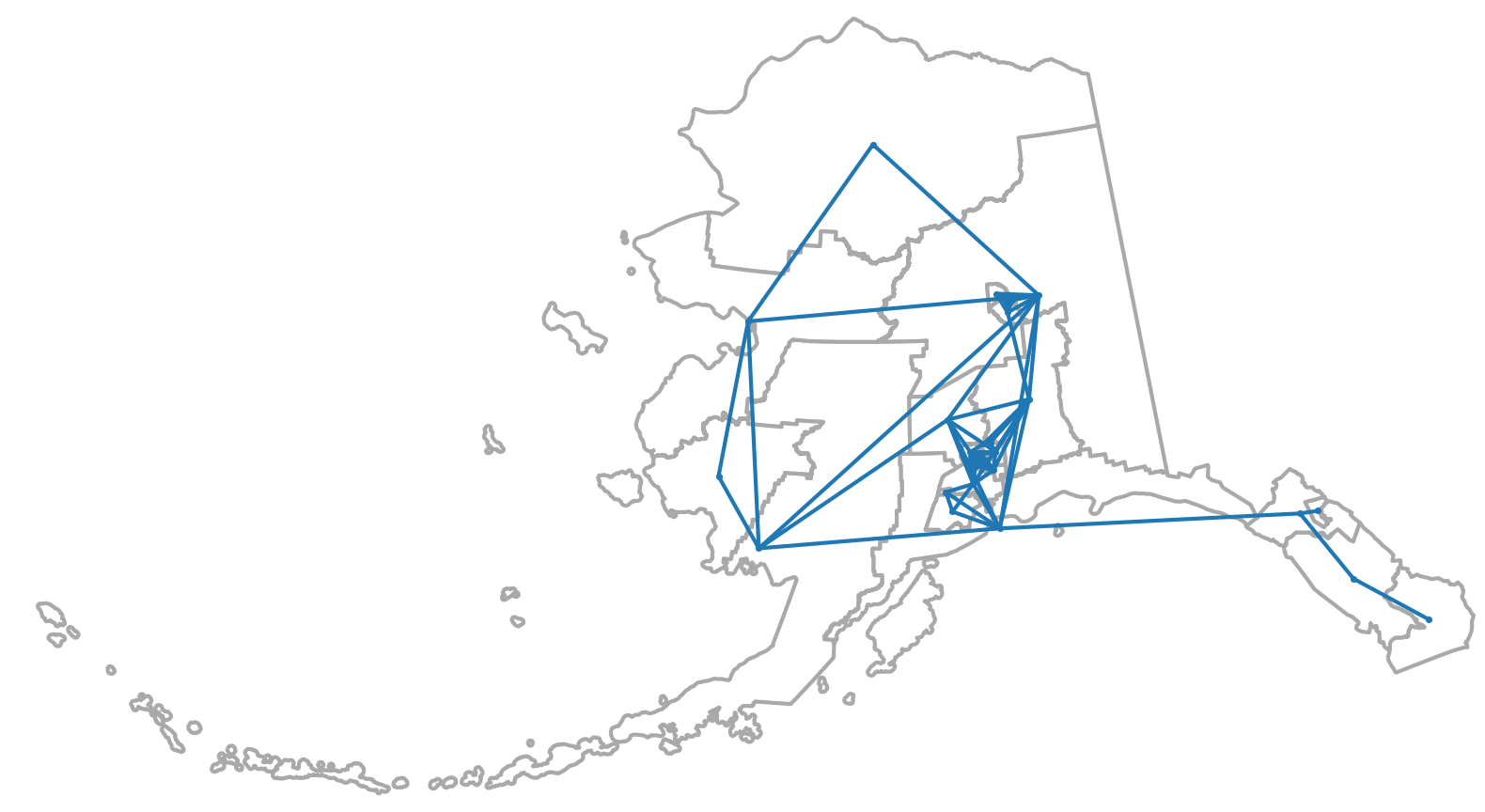 Dual graph of Alaska's state House districts